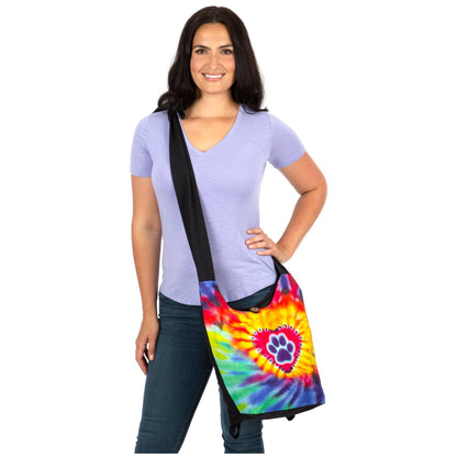 Tie-Dye Paw & Heart Convertible Backpack