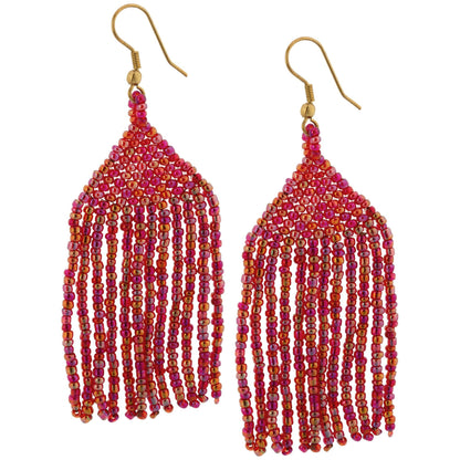 Brilliant Fringe Beaded Earrings