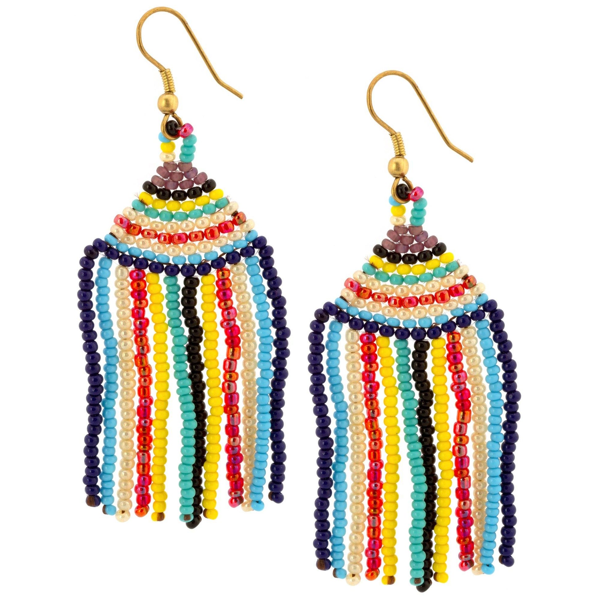 Brilliant Fringe Beaded Earrings