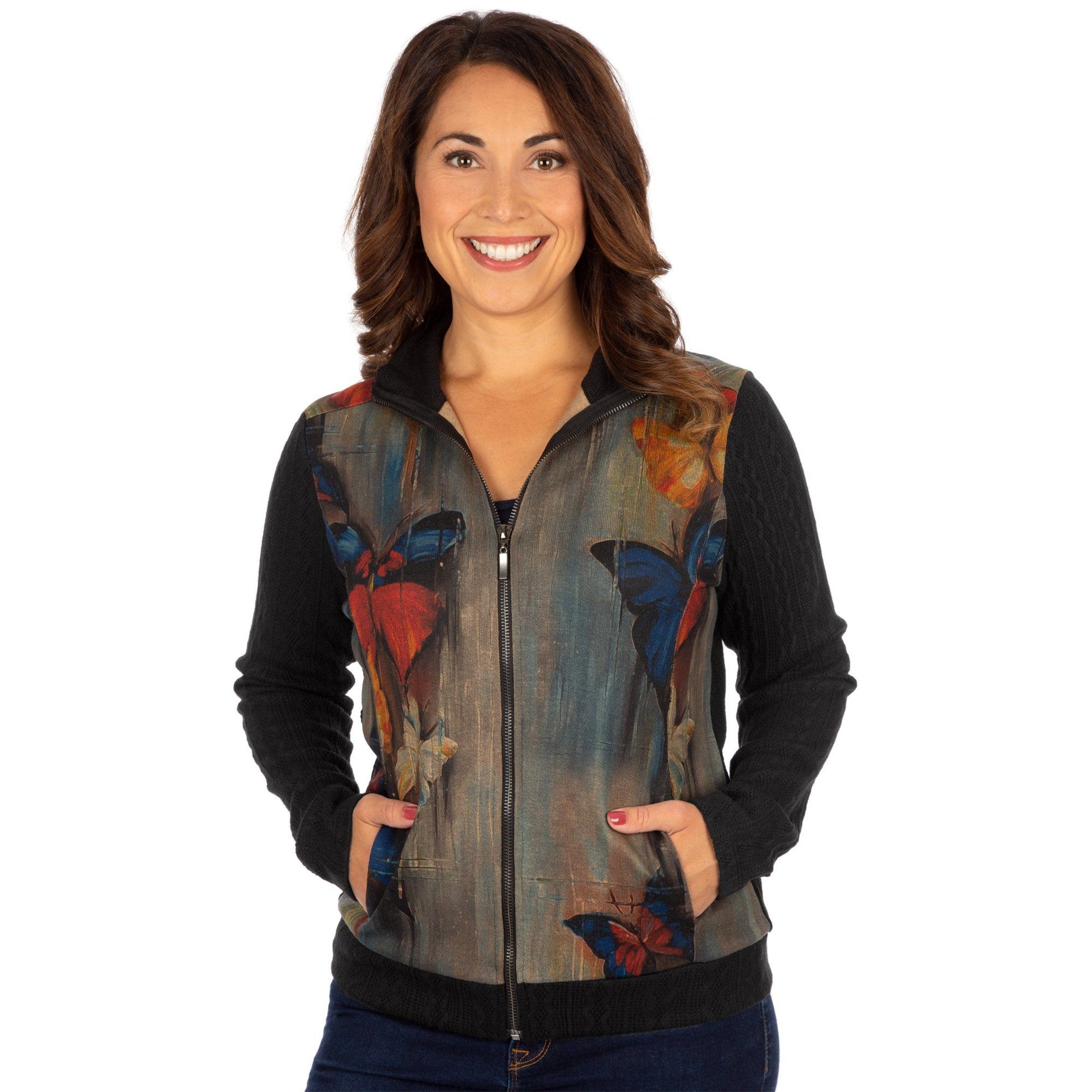 Butterflies In The Shade Zip Up Jacket