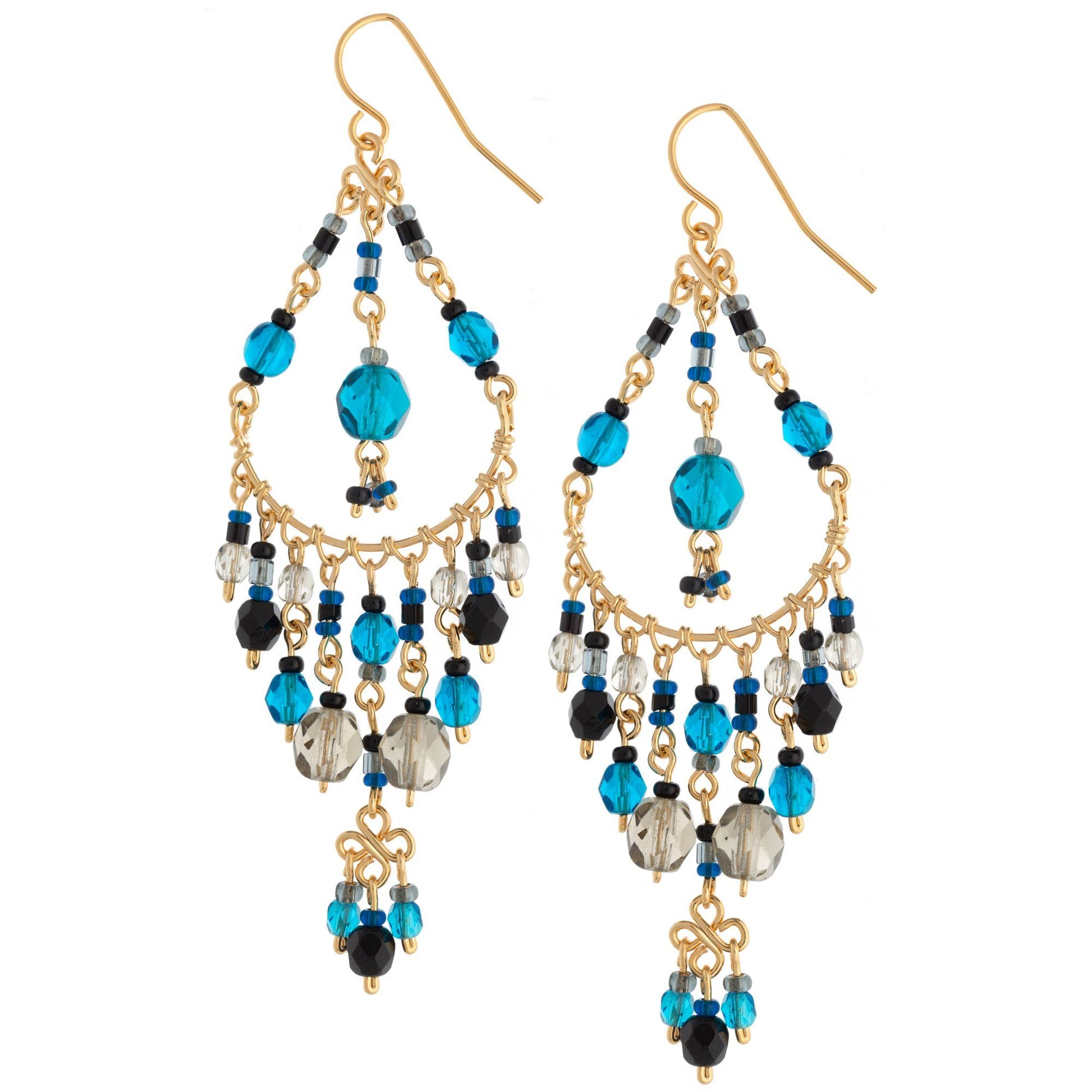 Dazzling Beaded Chandelier Earrings