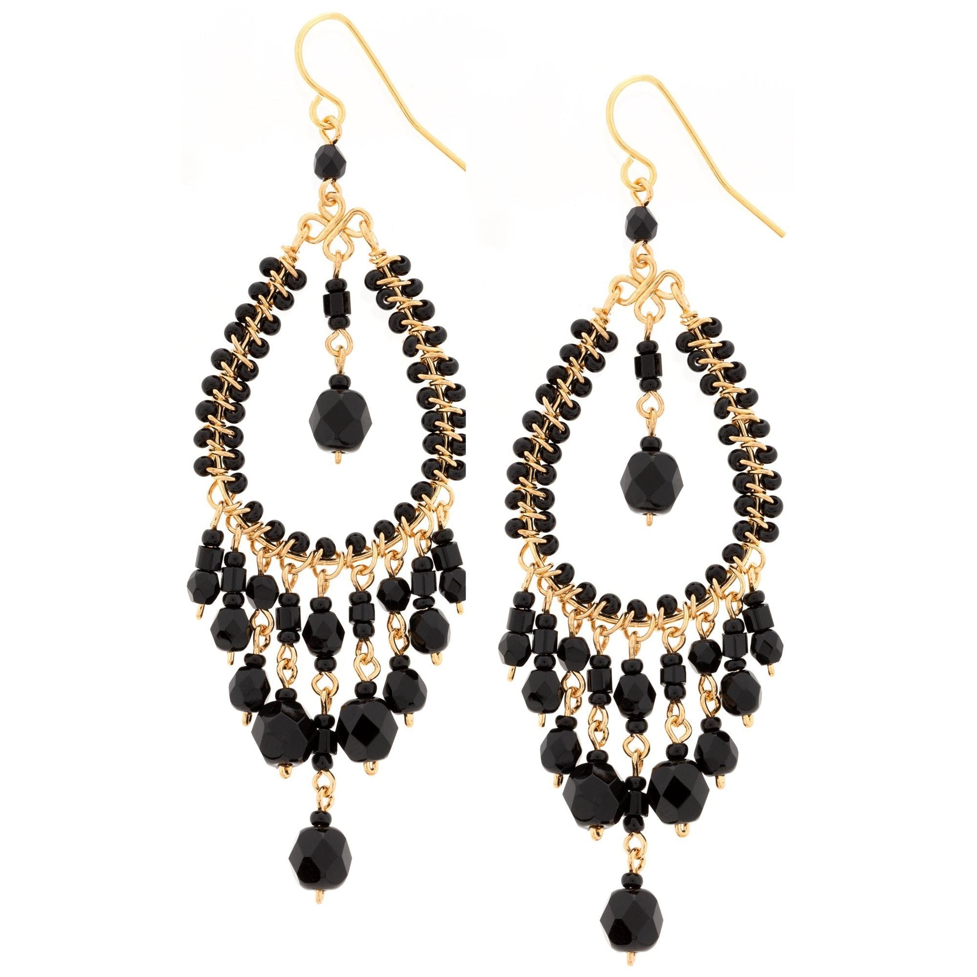 Dazzling Beaded Chandelier Earrings