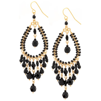 Dazzling Beaded Chandelier Earrings