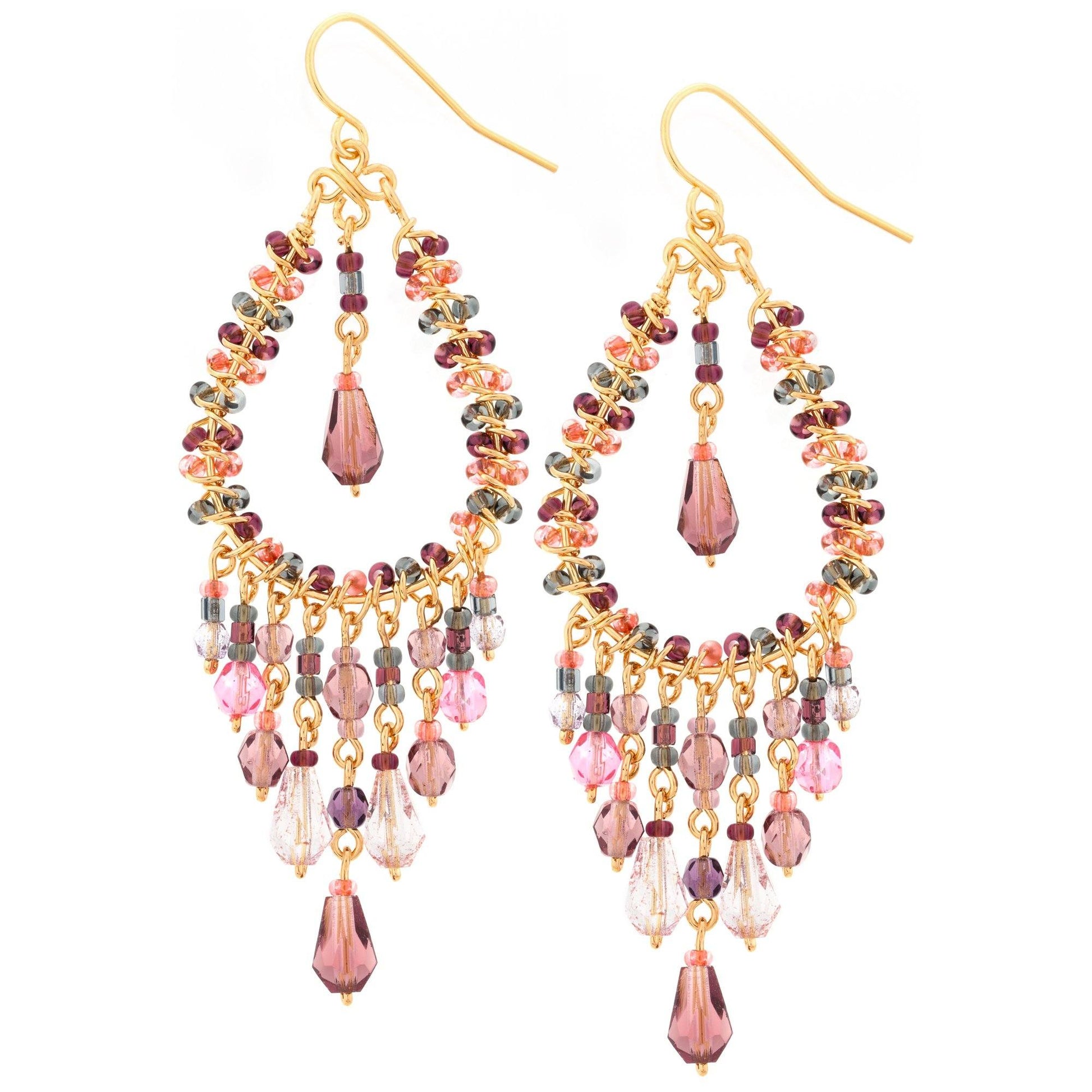 Dazzling Beaded Chandelier Earrings