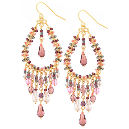 Dazzling Beaded Chandelier Earrings