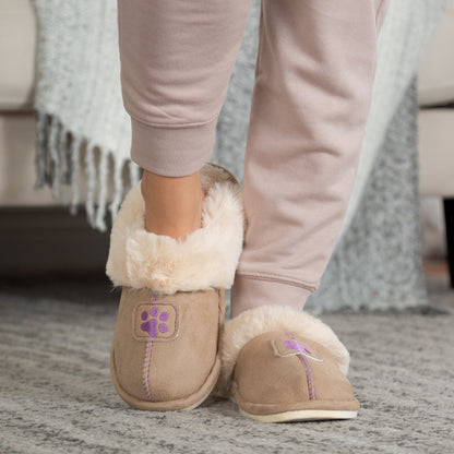 Paw Print Faux Fur Slide Slippers