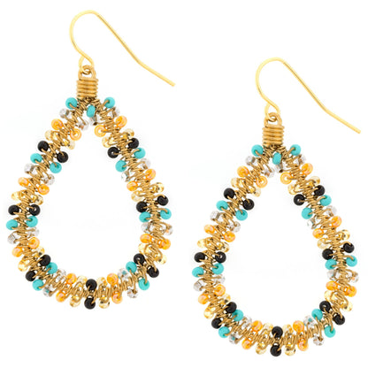 Double Beaded Teardrop Earrings