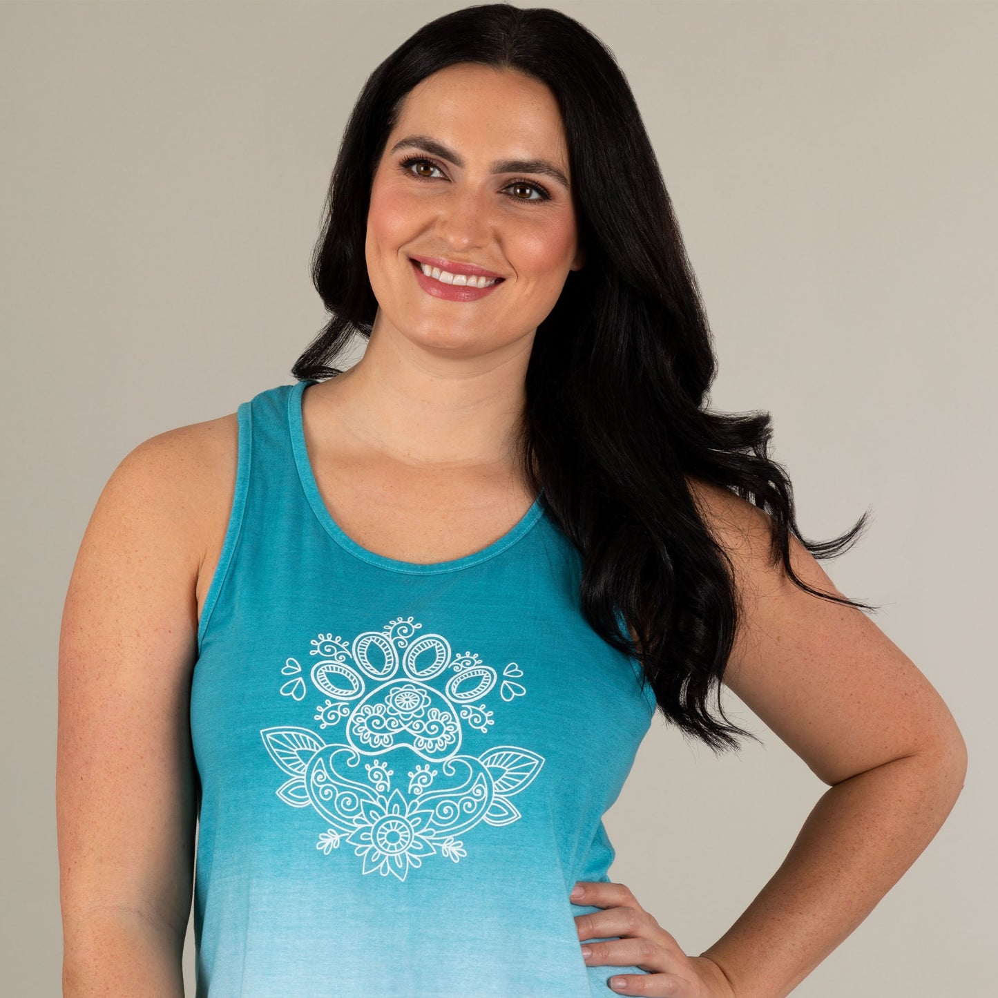 Paw Print Henna Ombre Tank Top