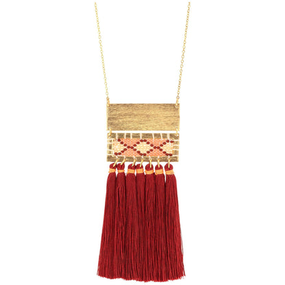 Boho Tassel & Bead Necklace