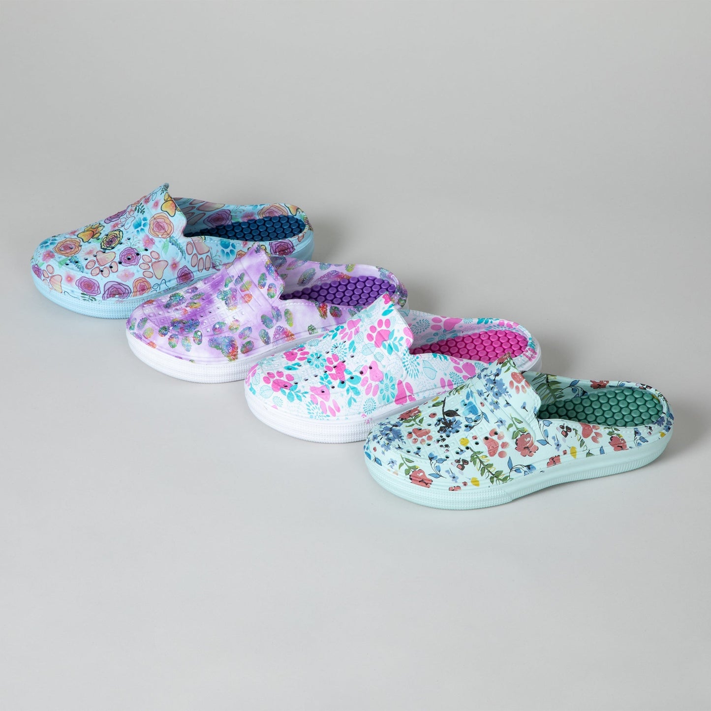 Multicolored Lightweight Slide Clogs