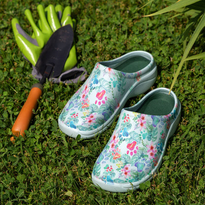 Paw Print Garden Clogs