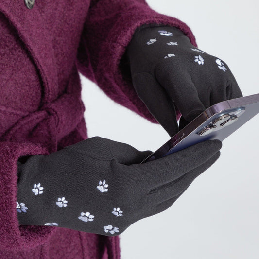 Out & About Paw Print Touch Gloves