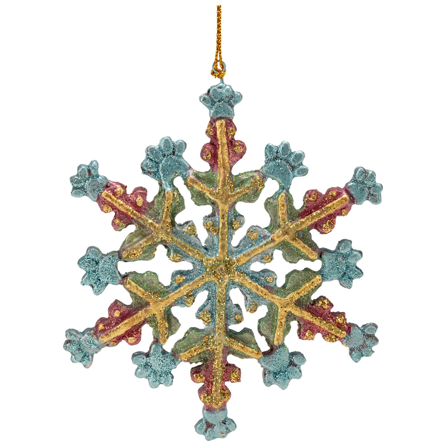 Glitter Paw Print Snowflake Ornament