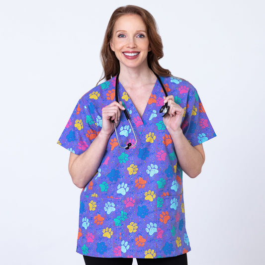 Pawsitivley Lovely Scrub Top