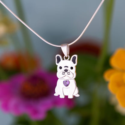 Sterling & Crystal Pup Necklace