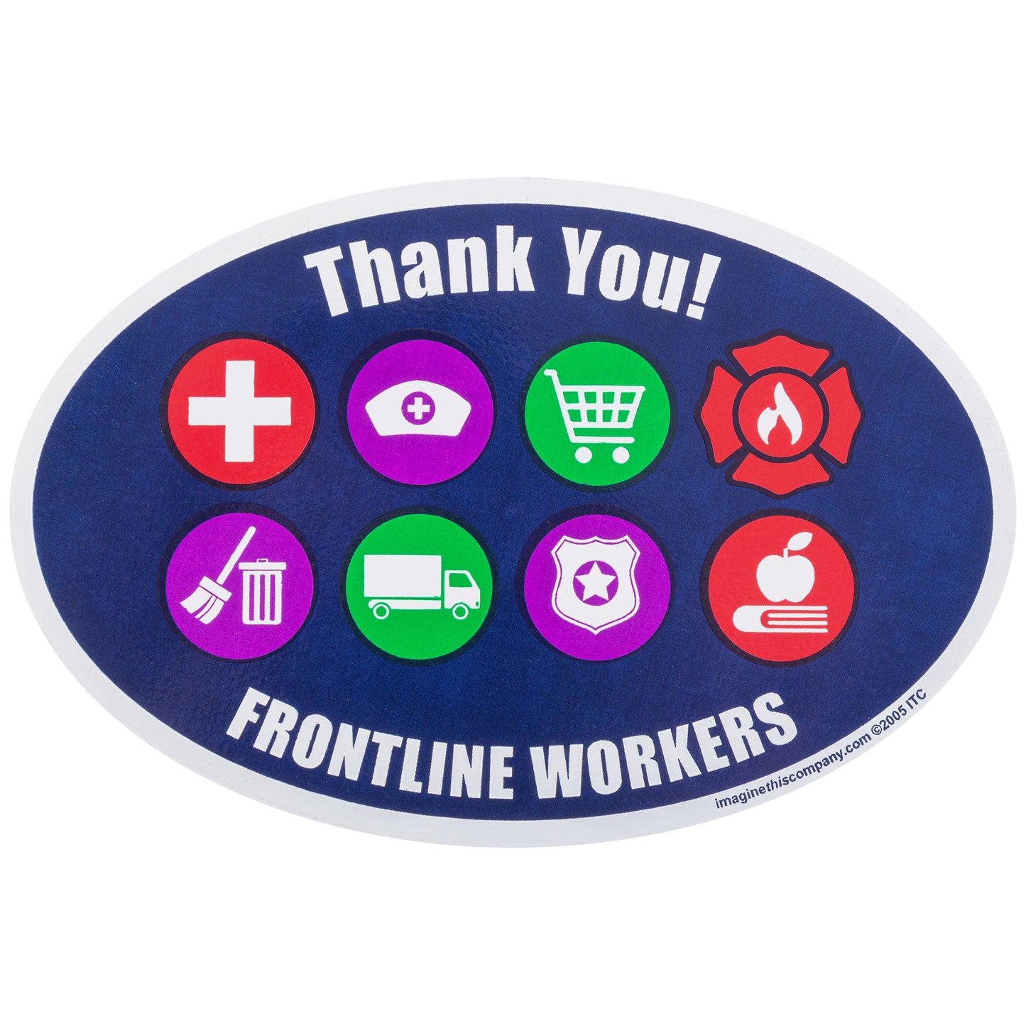 Support Frontline Workers Car Magnet