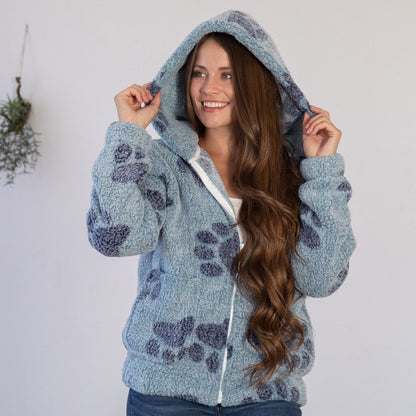 Cozy in Paws Sherpa Fleece Hooded Jacket