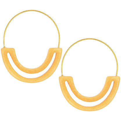 Carved Tagua Hoop Earrings