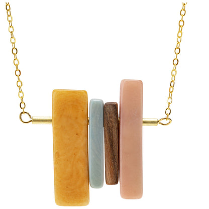 Encanto Tagua Wood & Brass Necklace