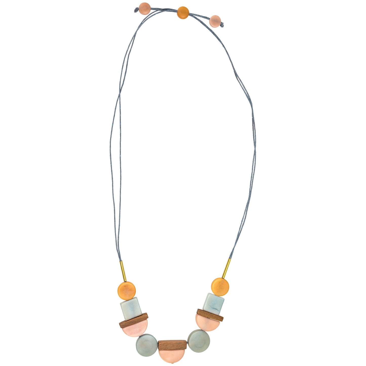 Lidia Tagua Wood & Brass Necklace