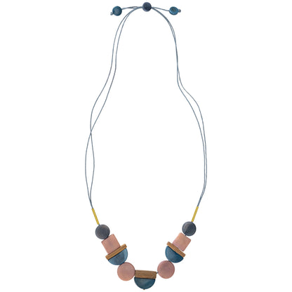 Lidia Tagua Wood & Brass Necklace