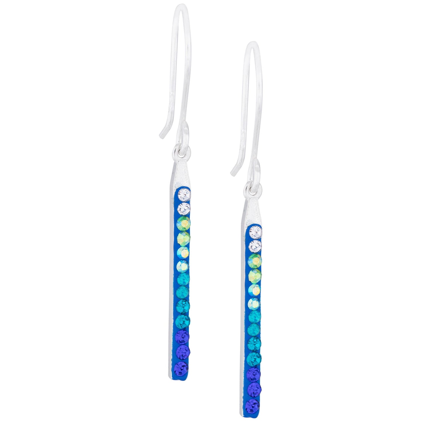 Rainbow Mosaic Crystal Drop Earrings