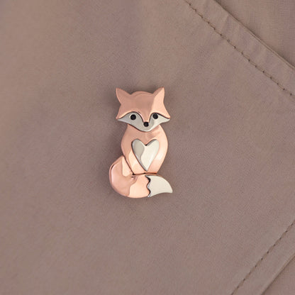 Cute Fox Mixed Metal Pin