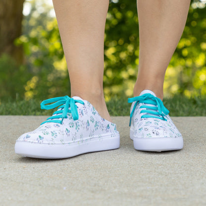 Paw Print Lace-Up Slides