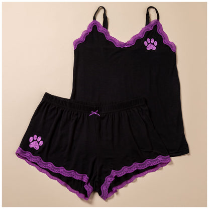 Paw Print Camisole Short Set