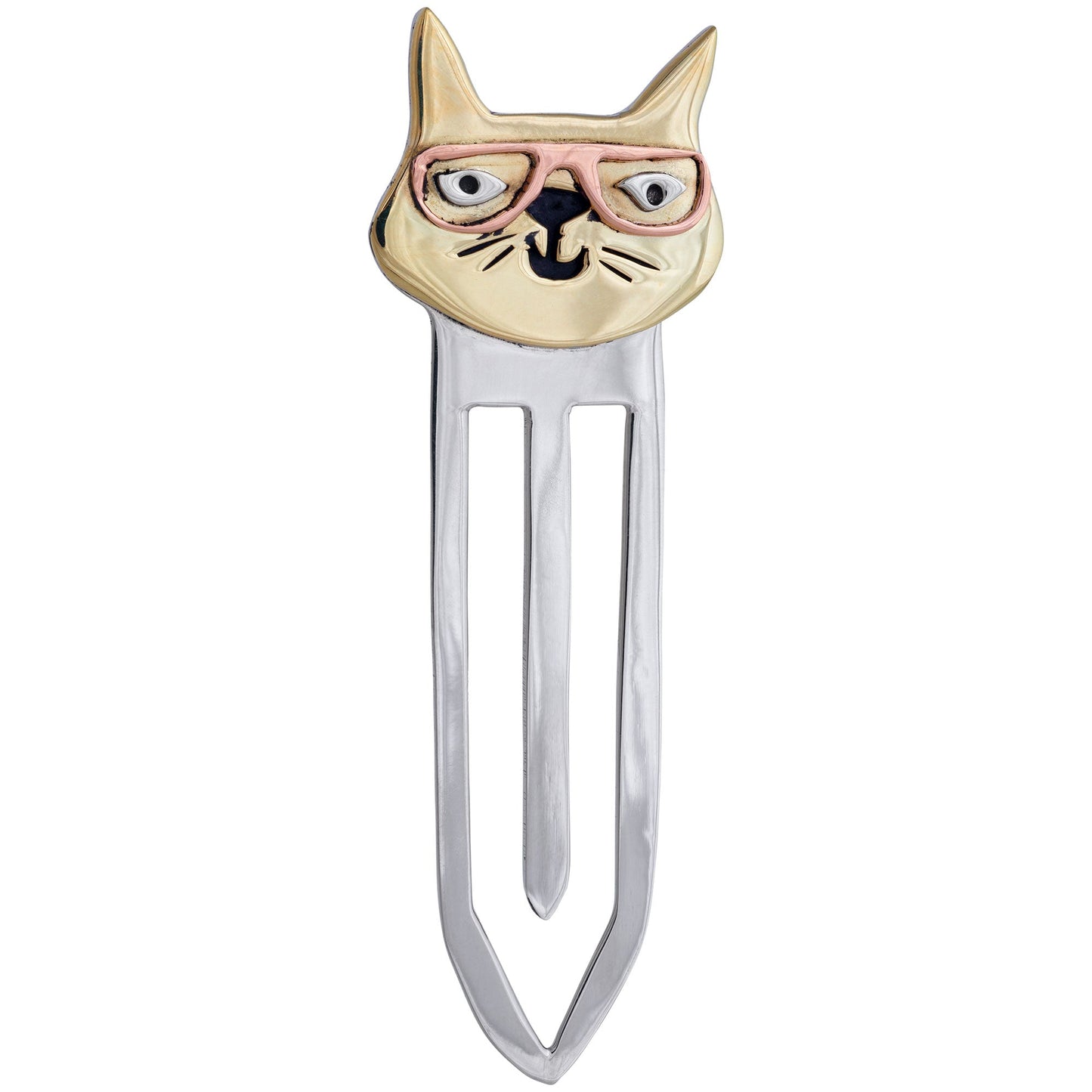 Reading Pets Mixed Metal Bookmark