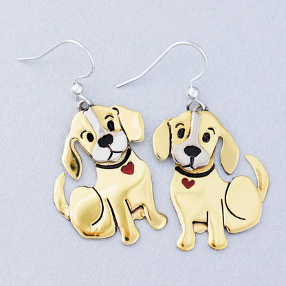 My Sweet Boy Mixed Metal Dog Earrings