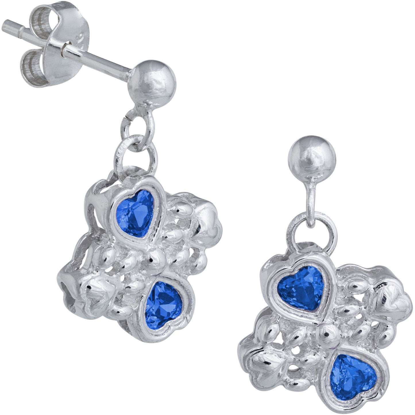 Sterling & Crystals Loved Paws Earrings