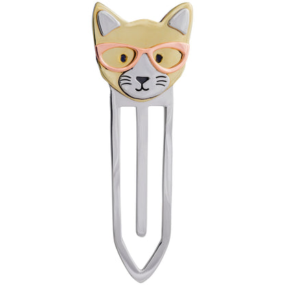 Reading Pets Mixed Metal Bookmark