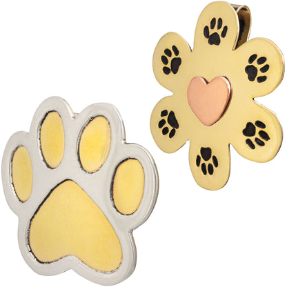 Paw Print Mixed Metal Plant Charm