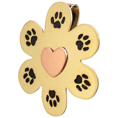 Paw Print Mixed Metal Plant Charm