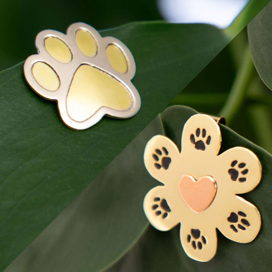 Paw Print Mixed Metal Plant Charm