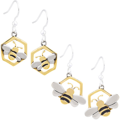 Honey Bee Mixed Metal Earrings