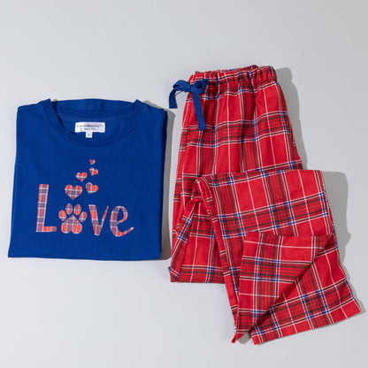 Paws & Love Plaid Pajama Set