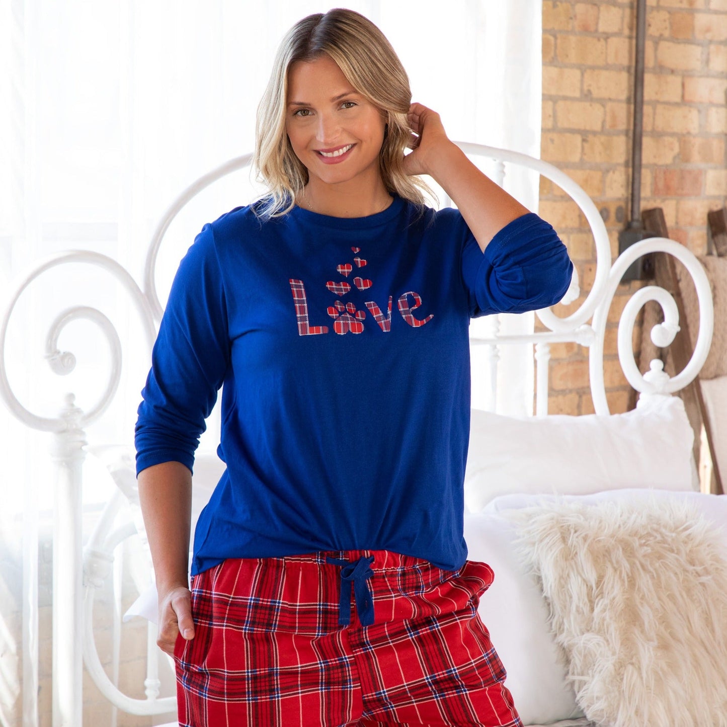 Paws & Love Plaid Pajama Set