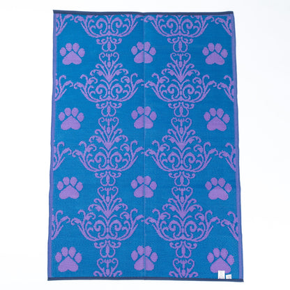 Paw Print Outdoor Reversible Patio Rug 4' x 5'