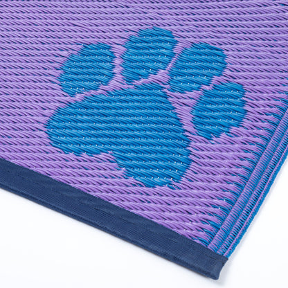 Paw Print Outdoor Reversible Patio Rug 4' x 5'