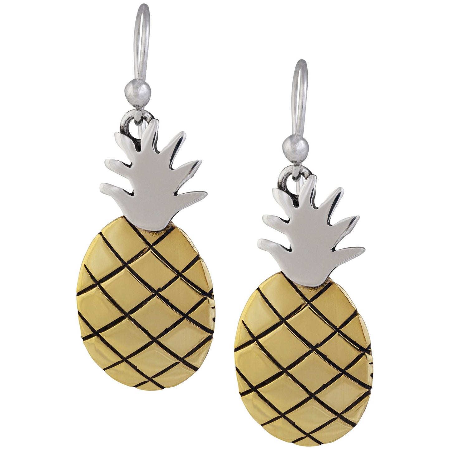 Juicy Pineapple Sterling & Brass Earrings