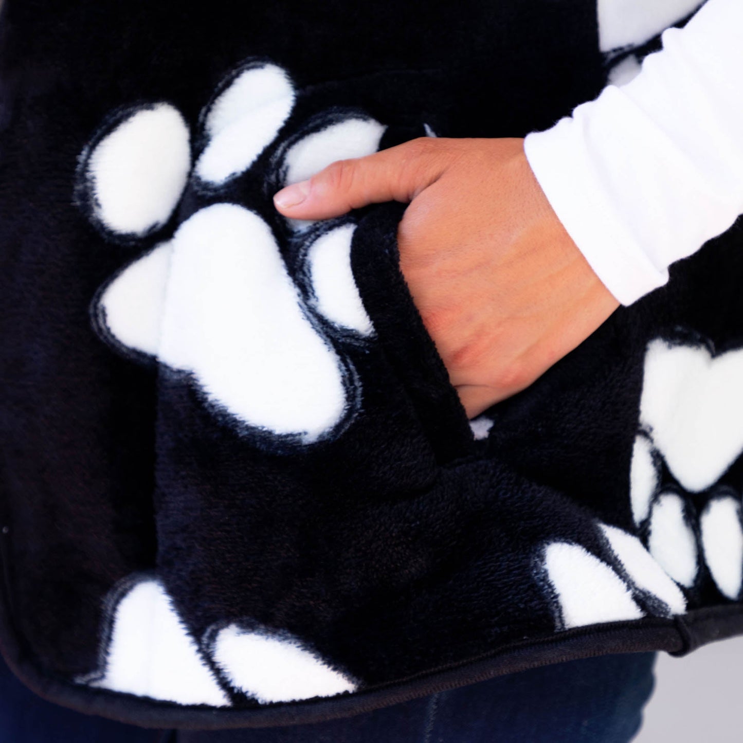 Paw Print Sherpa Fleece-Lined Vest