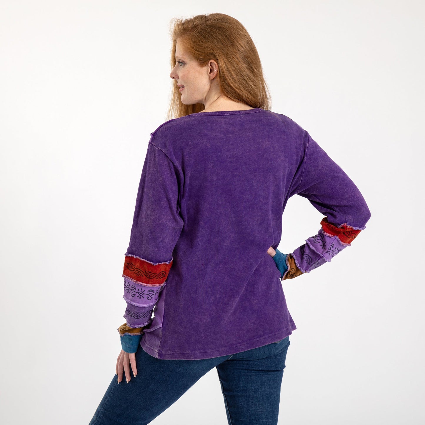 Diagonal Rays Long Sleeve Top | Handmade, Fair Trade