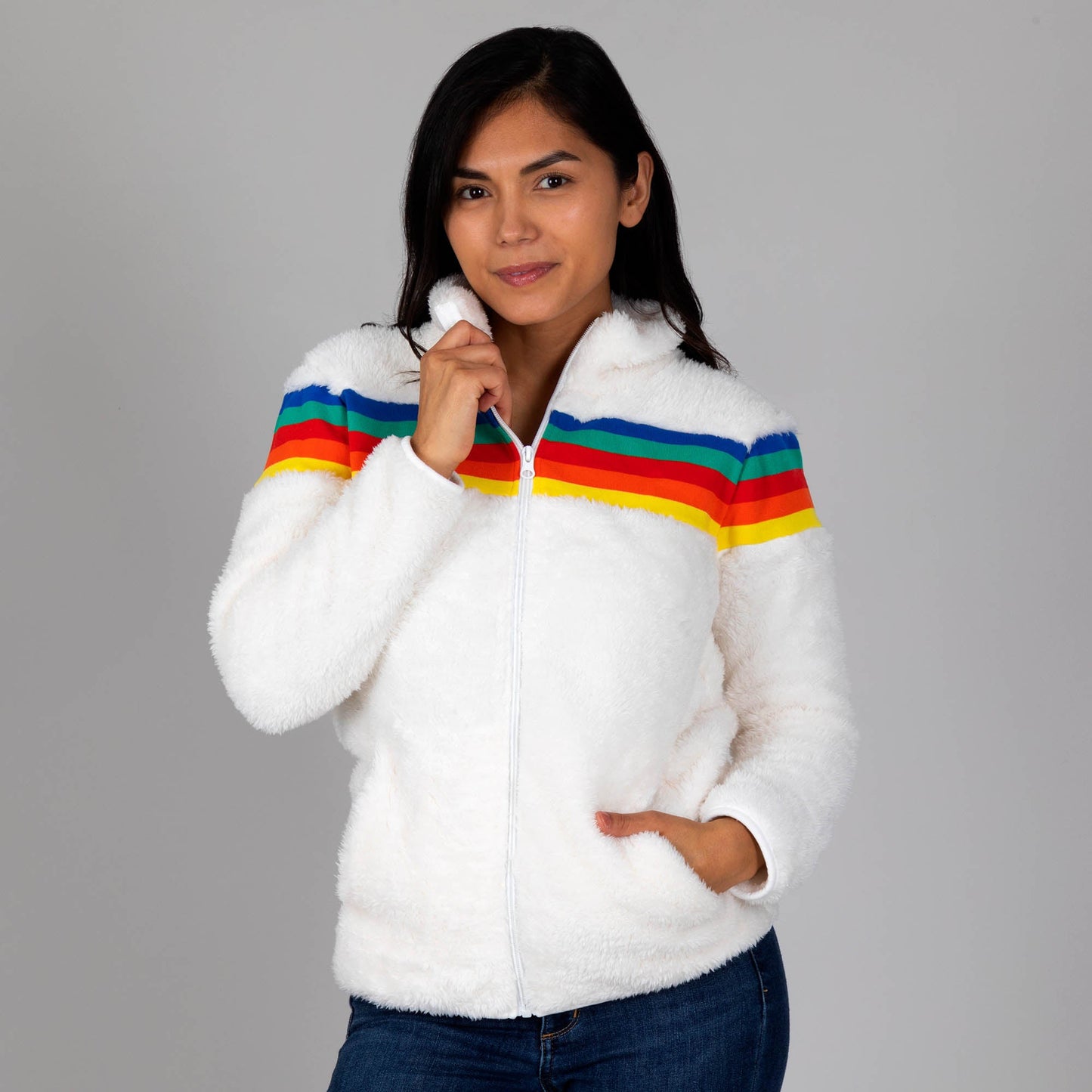 Wrapped in a Rainbow Fleece Jacket