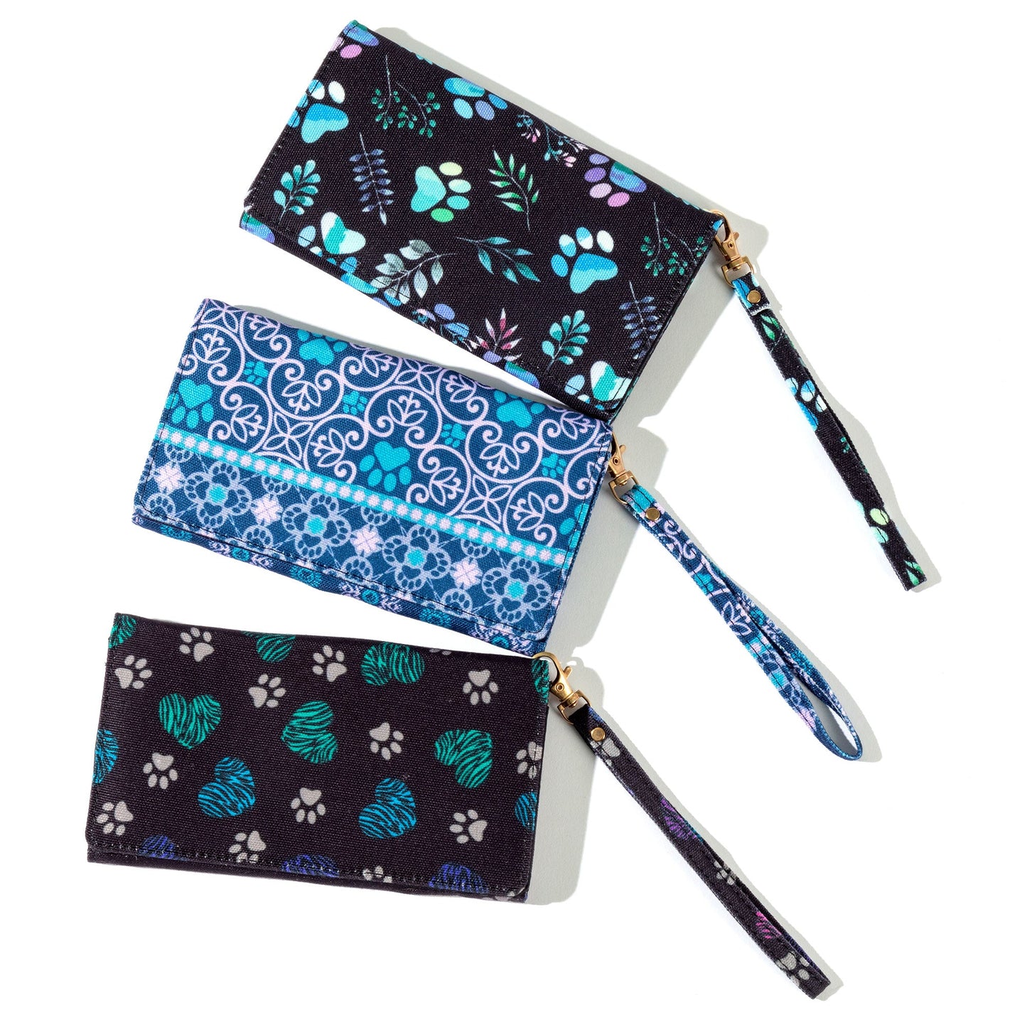 Canvas Paws Wristlet Wallet