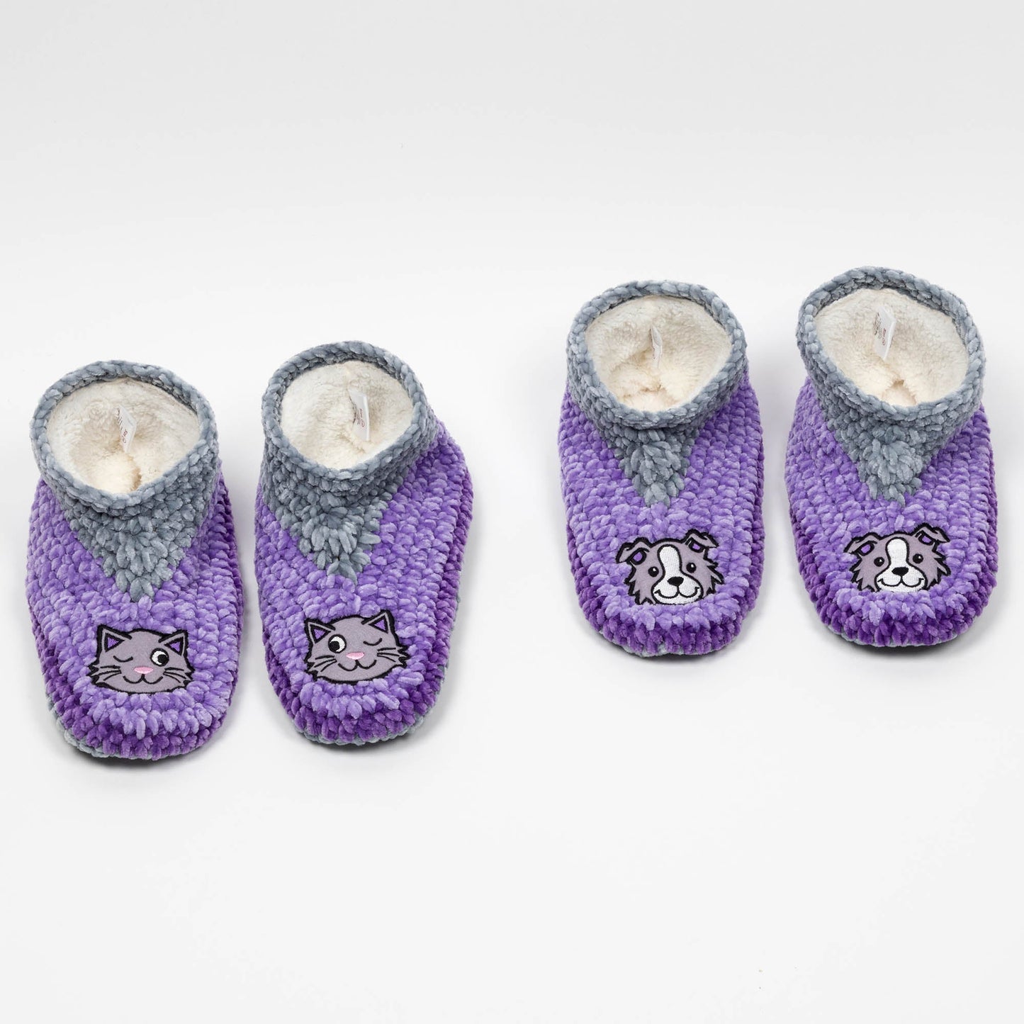 Purple Chenille Pet Slippers