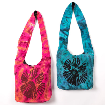 Paw Print Tie-Dye Hobo Bag