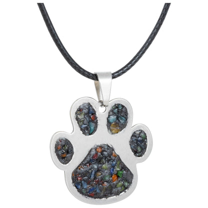 Paw Print Gemstone Array Necklace