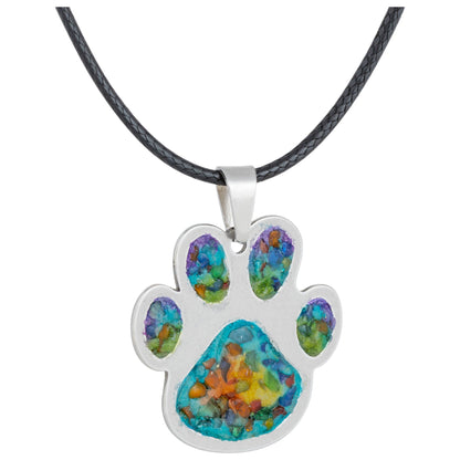 Paw Print Gemstone Array Necklace